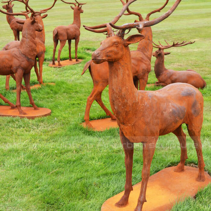 iron deer statue
