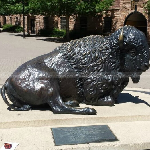 metal buffalo sculpture