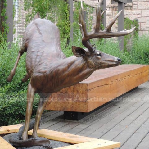bronze whitetail deer sculptur