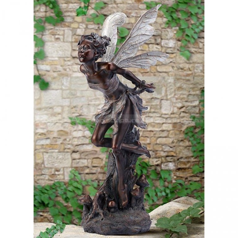 Bronze Fairy Sculpture, Metal Fariy Garden Statue