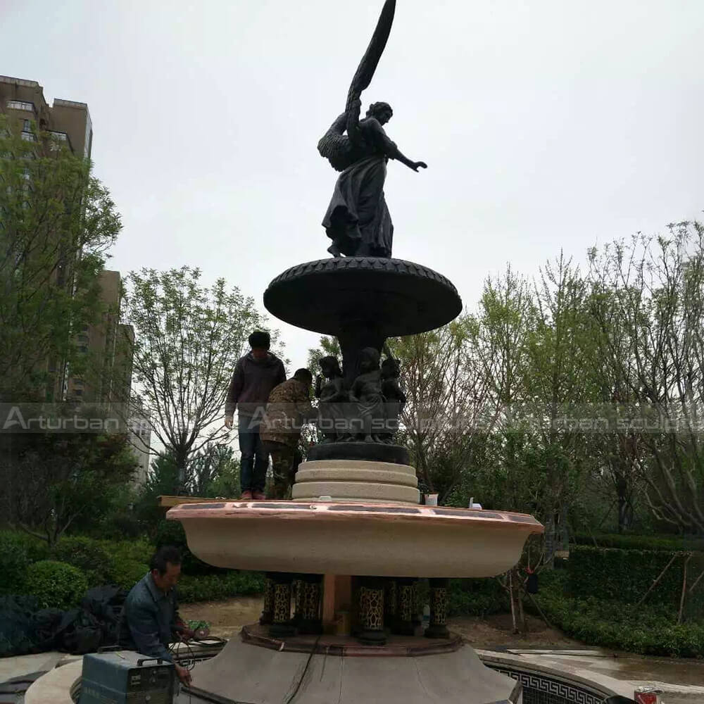 bronze central park angel statue