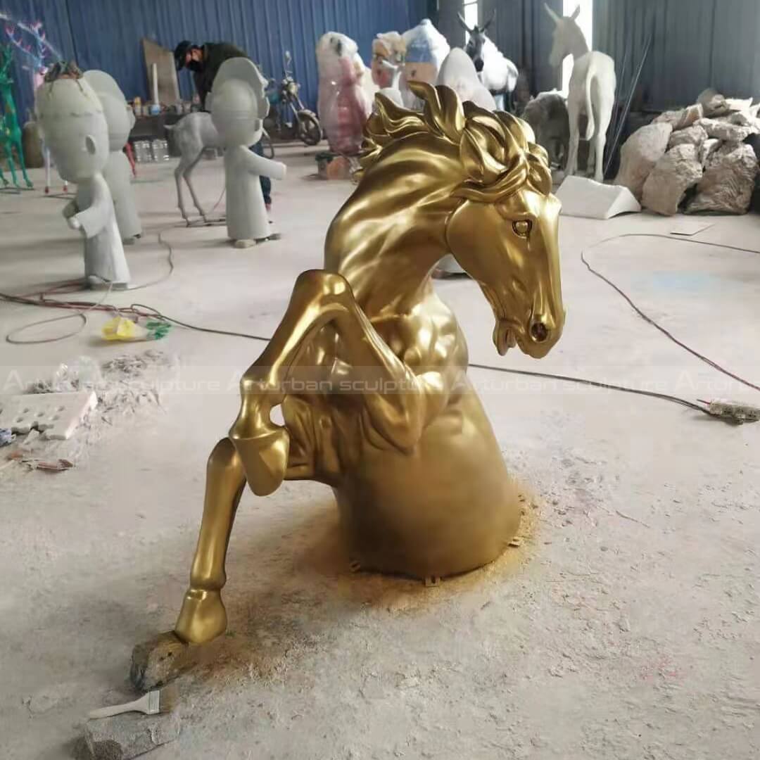 gold horse water fountain