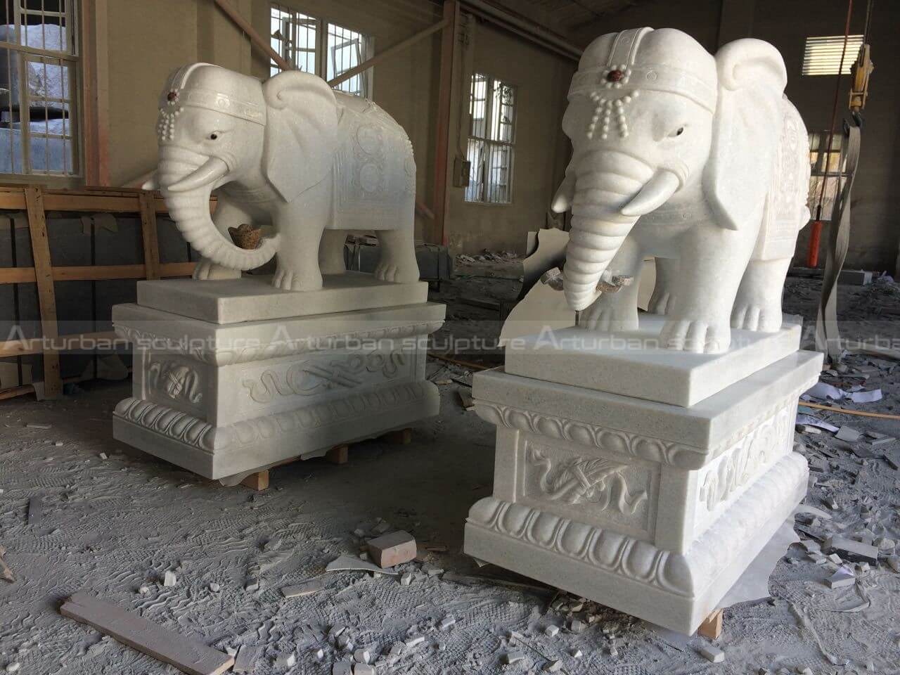 elephant marble statue