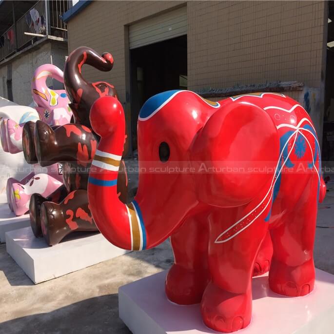 painted elephant sculpture