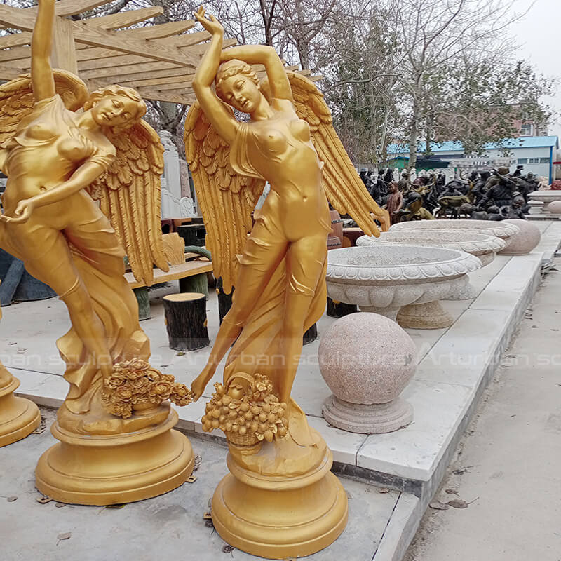 golden angel fiberglass statue