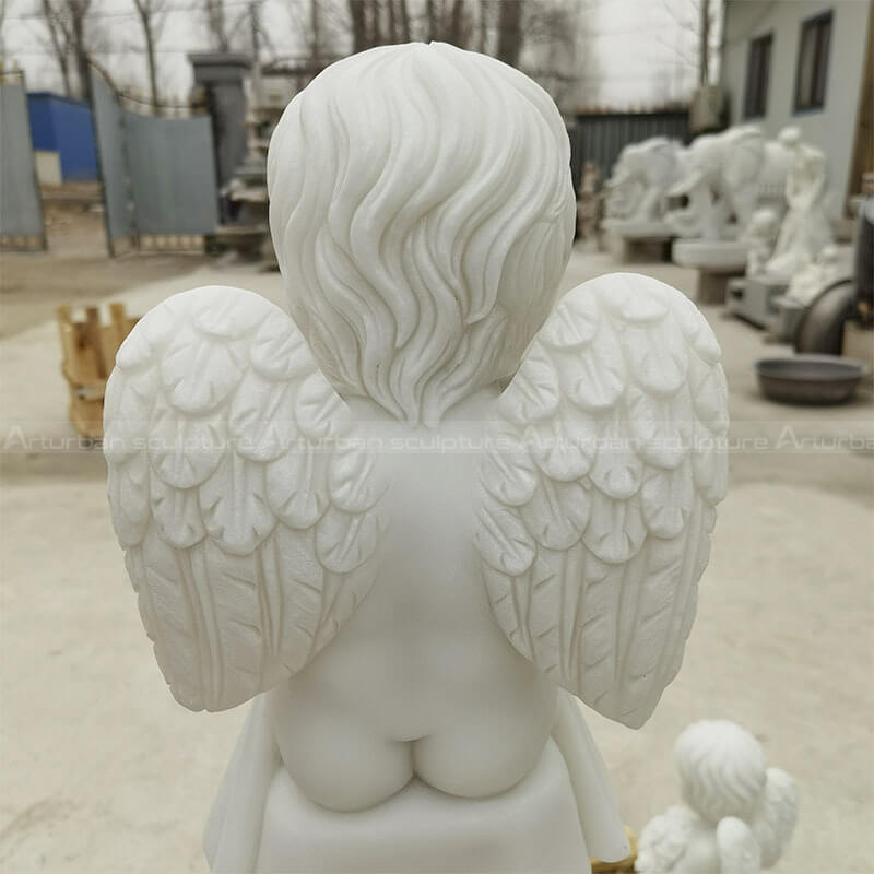 natural marble cherub sculpture