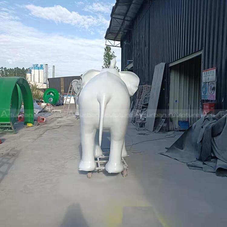 white elephant statue in resin