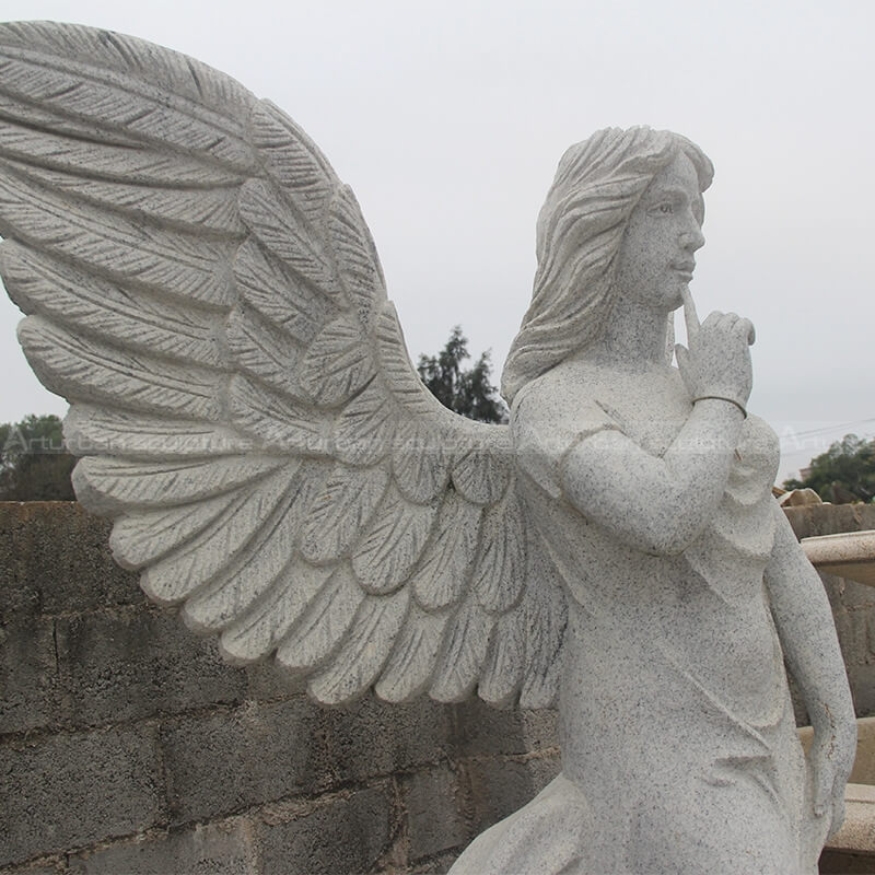 granite angel outdoor statue