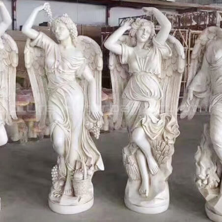 white marble angel sculpture