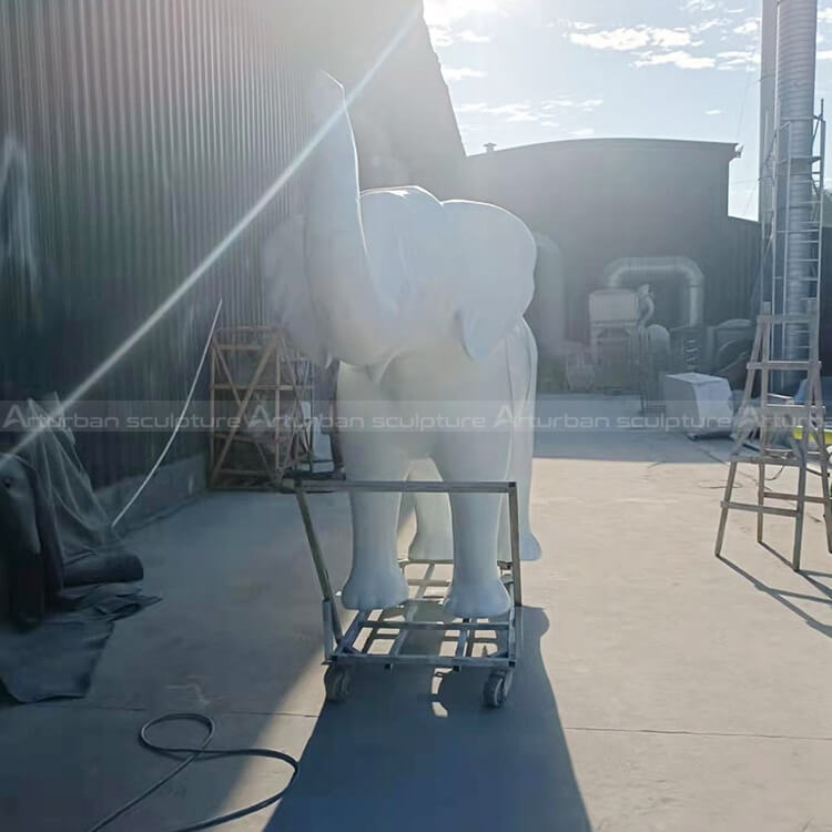 elephant sculpture in white