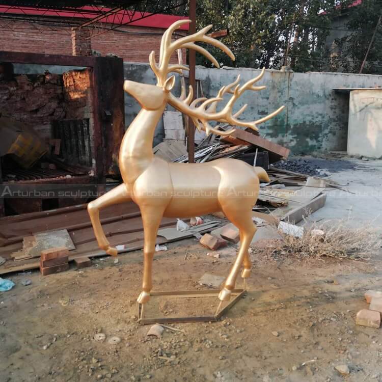  gold deer sculpture