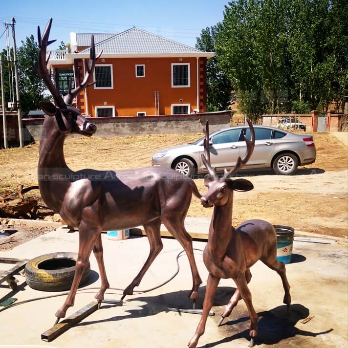 outdoor stag statue