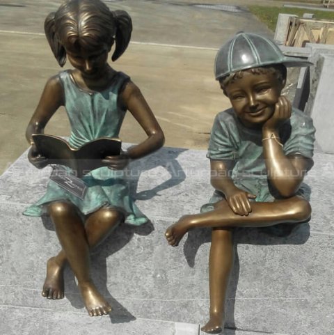 Bronze child sculpture