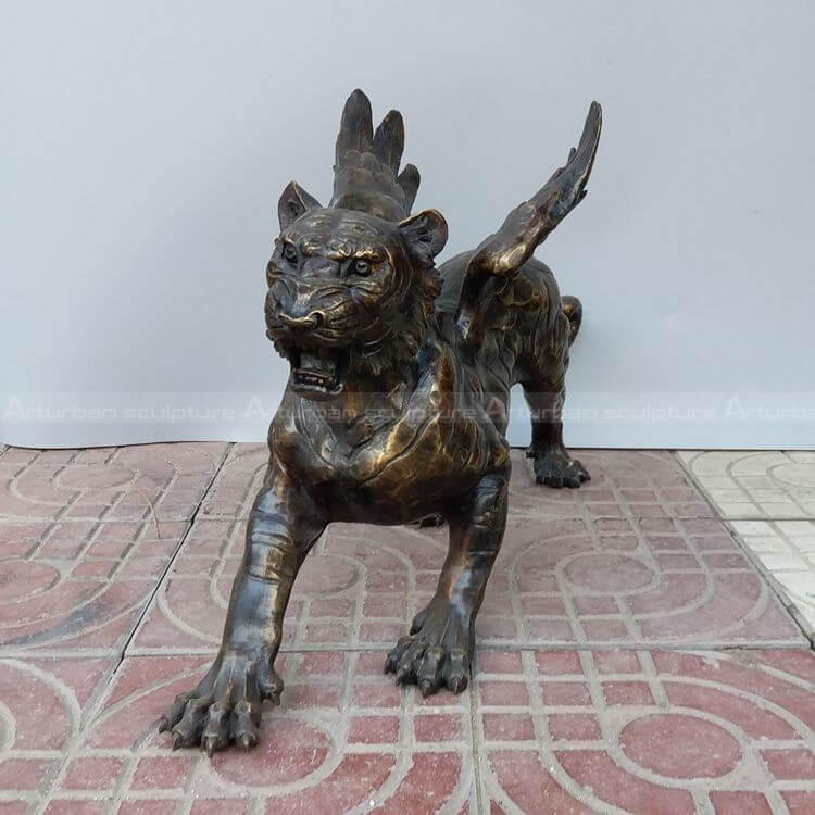 tiger sculpture with wings