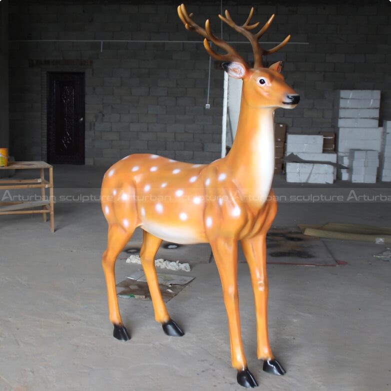 painted deer statue