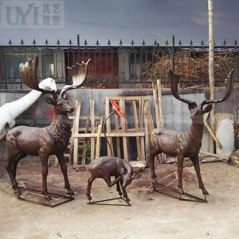 large metal moose sculpture