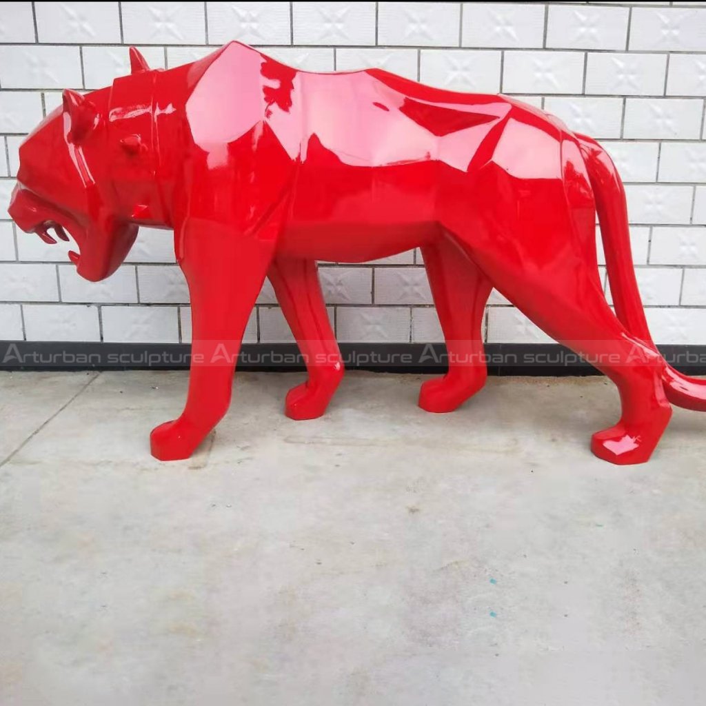 Geometric Tiger Sculpture