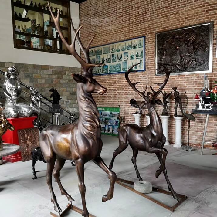 deer bronze statue