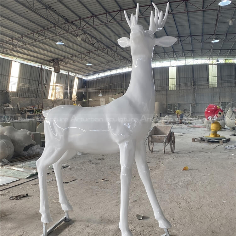 white deer statue