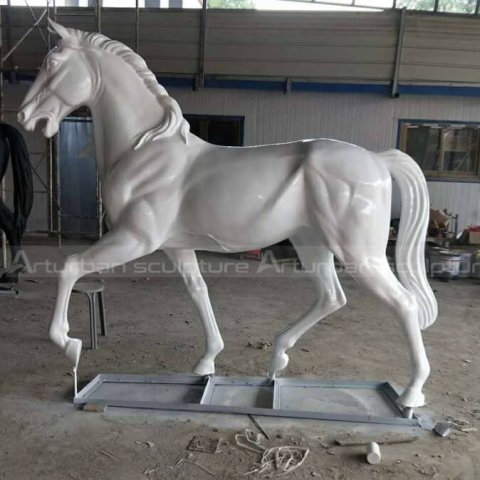 white horse statue decor