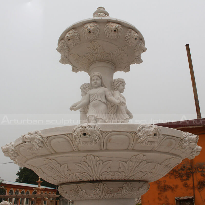 marble layered water fountain