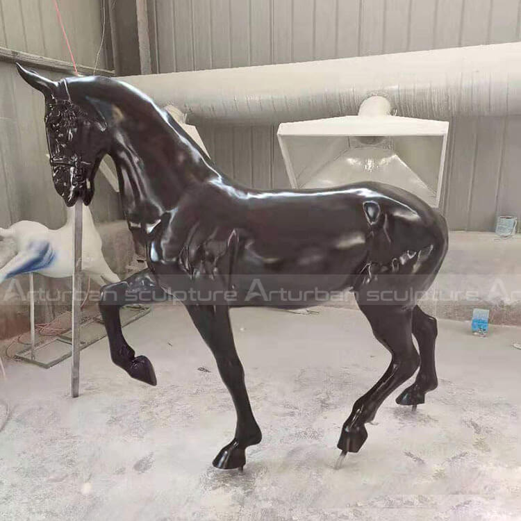 black stallion horse statue