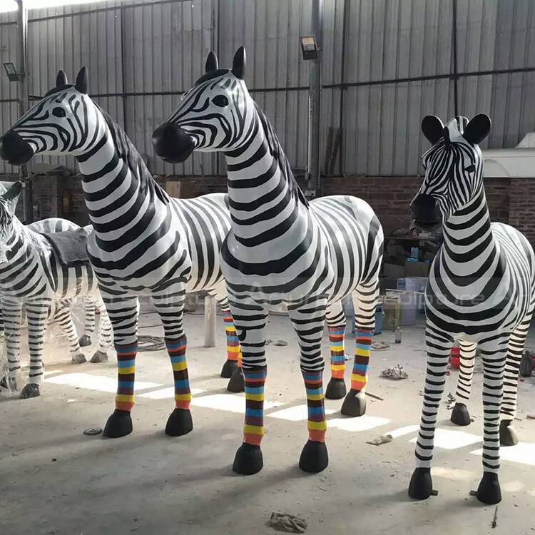 zebra fiberglass statue