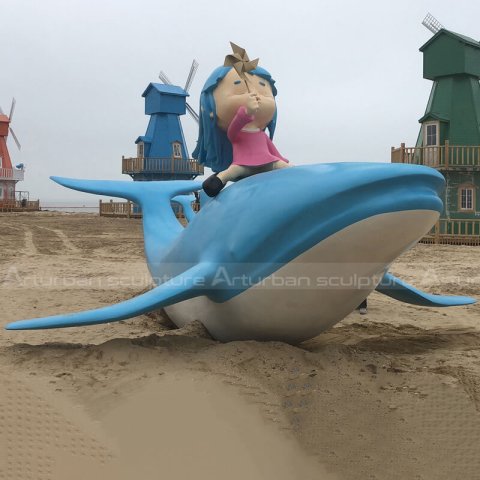 whale garden statue