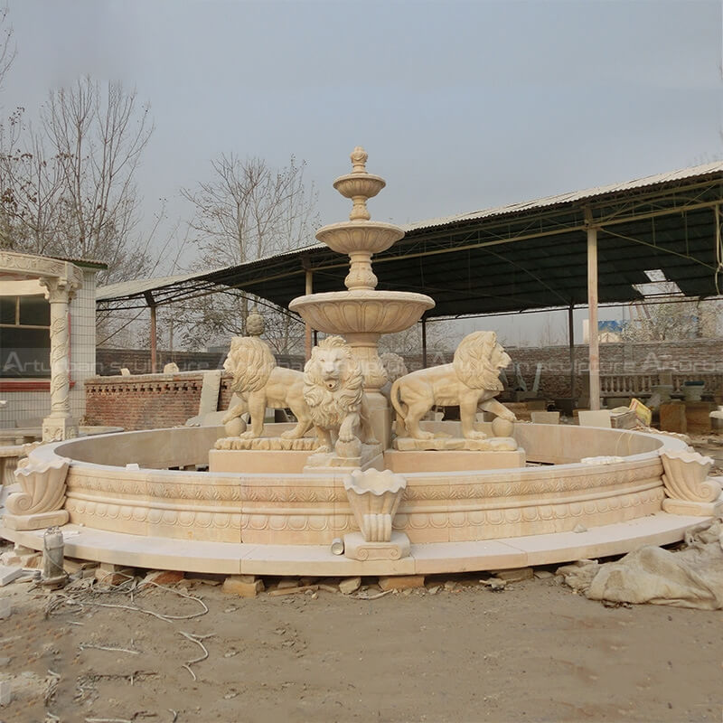 marble lion fountain