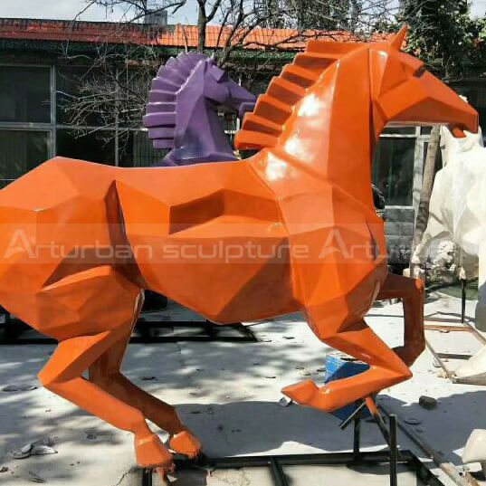 orange horse sculpture
