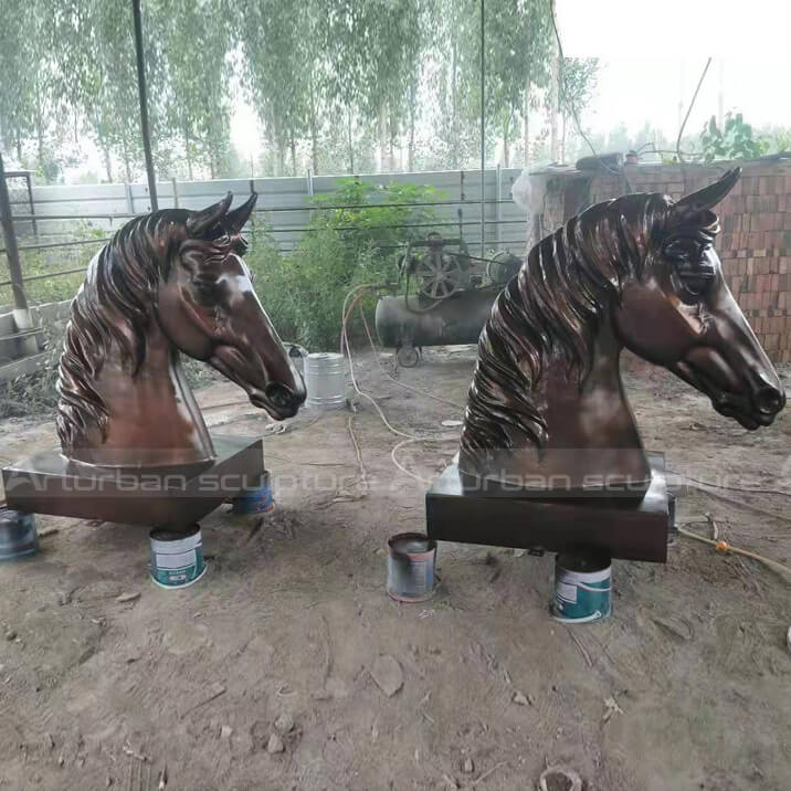 Horse bust statues