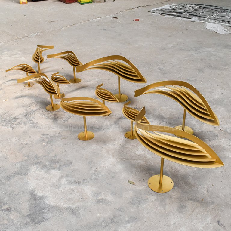 Metal Fish Sculpture on Stand