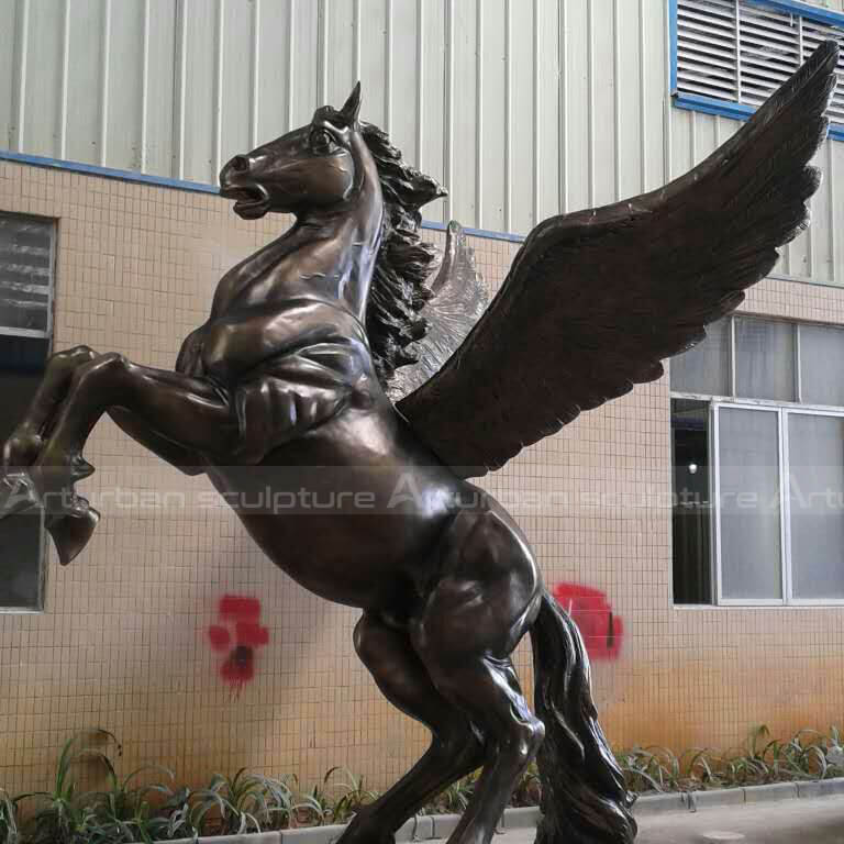bronze winged horse statue