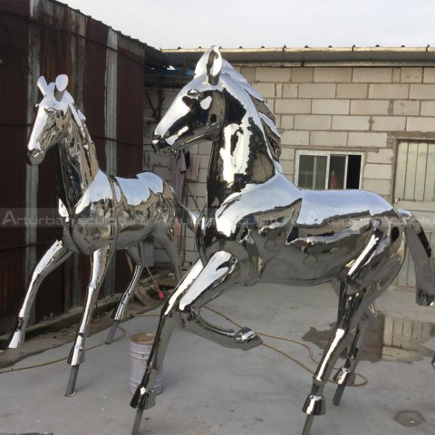 solid silver horse sculpture