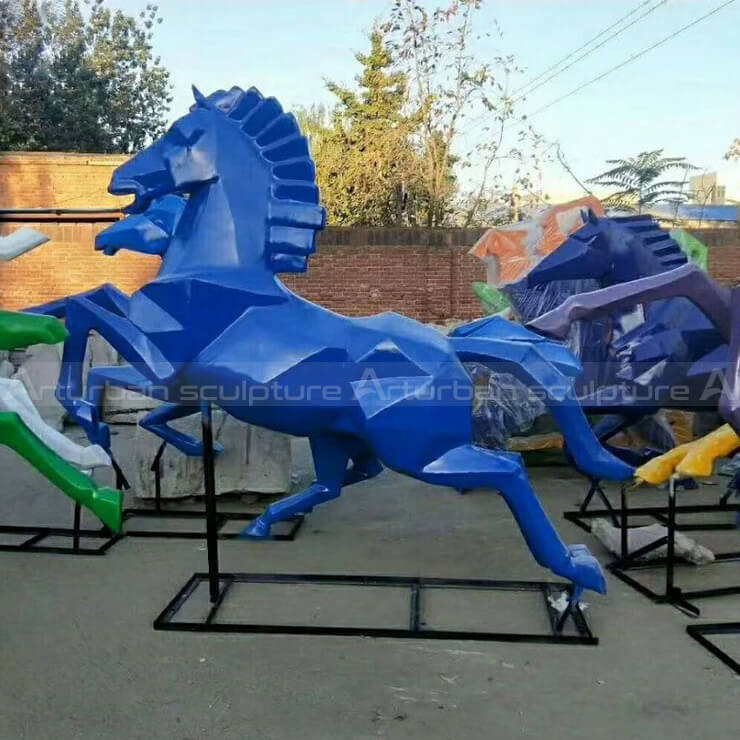 geometric horse sculptures