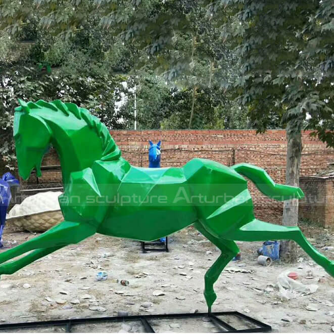 green horse sculpture