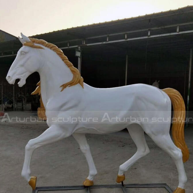 white horse statue decor