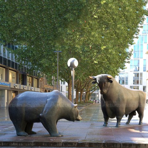 bear and bull sculpture