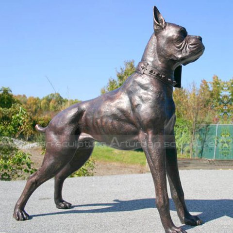 boxer dog statue life size