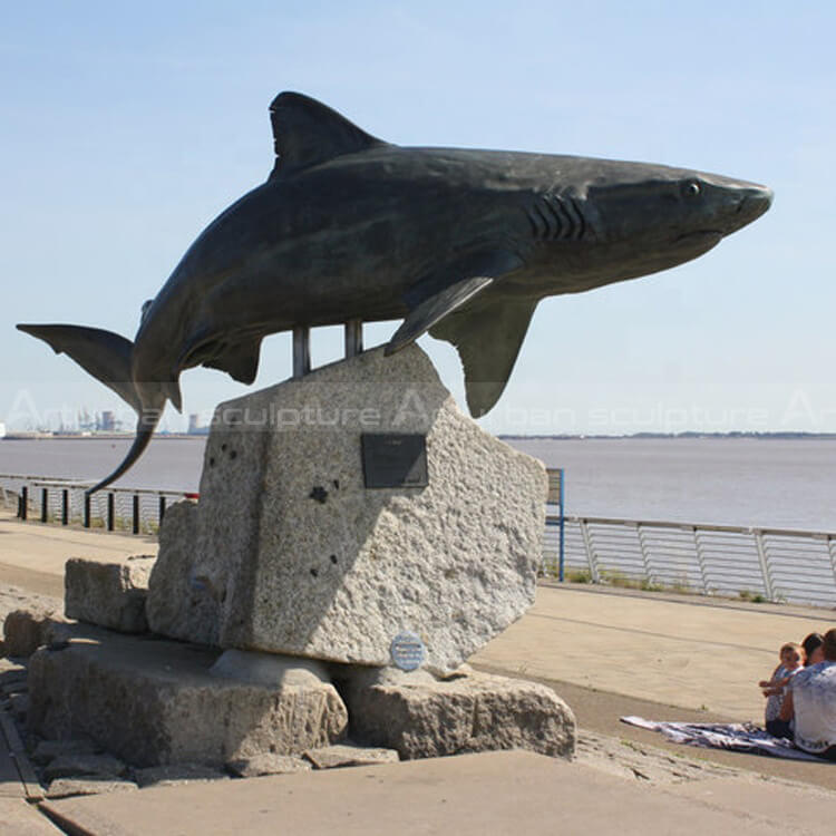 outdoor shark statue