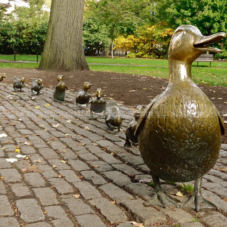 mother duck and ducklings garden ornaments