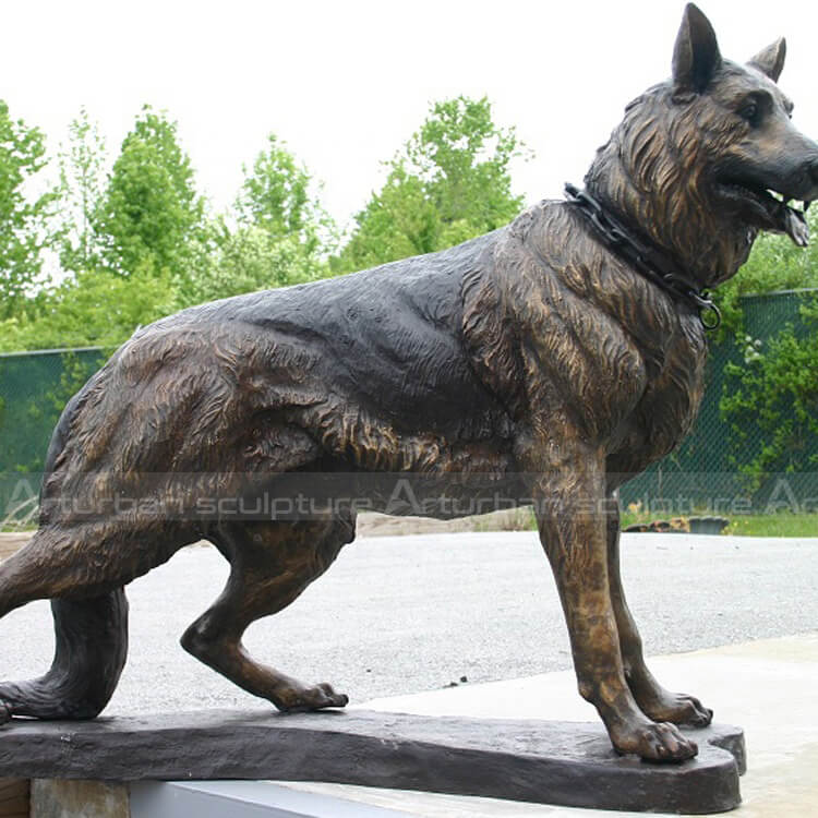 german shepherd garden statue
