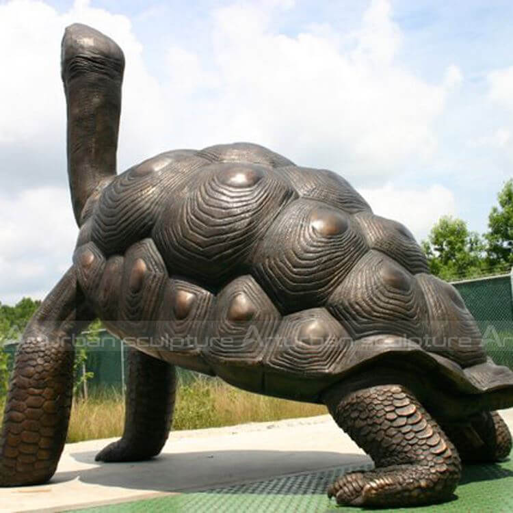 Statue tortue large Penez Herman 7074062 en pierre reconstituée L.60 cm