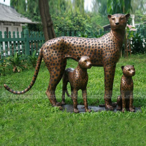 bronze cheetah statues