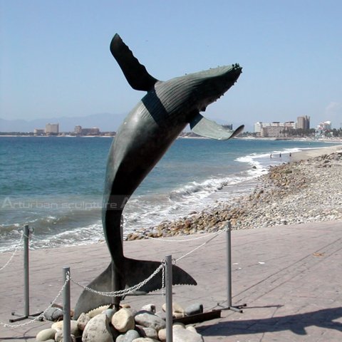 bronze whale sculpture