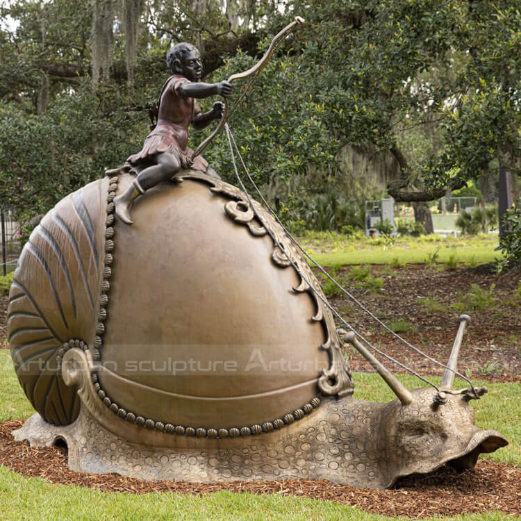 large garden snail statue