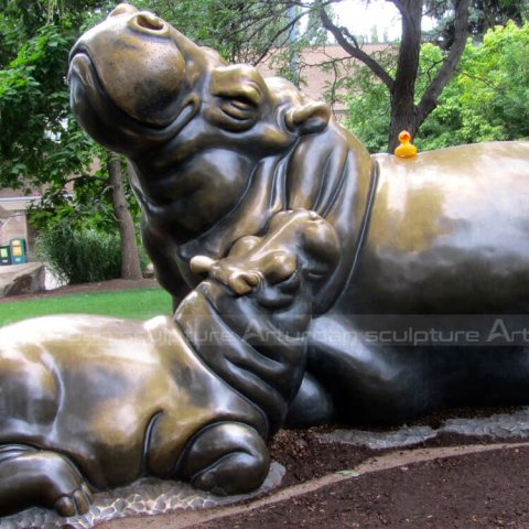 garden hippo statue