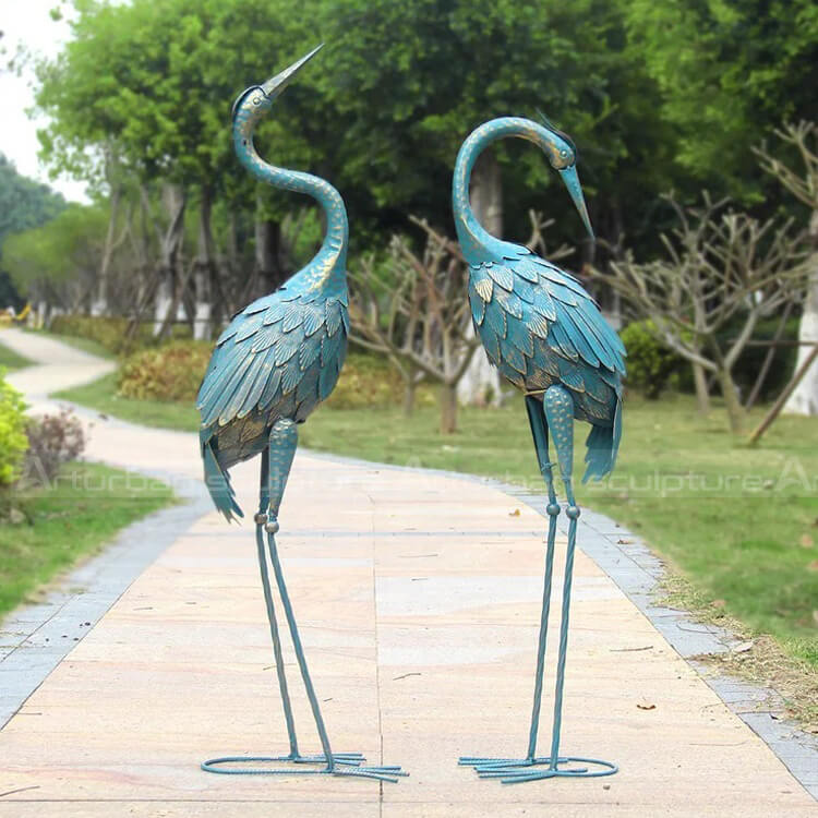 garden crane statues