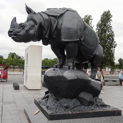 bronze rhino statue