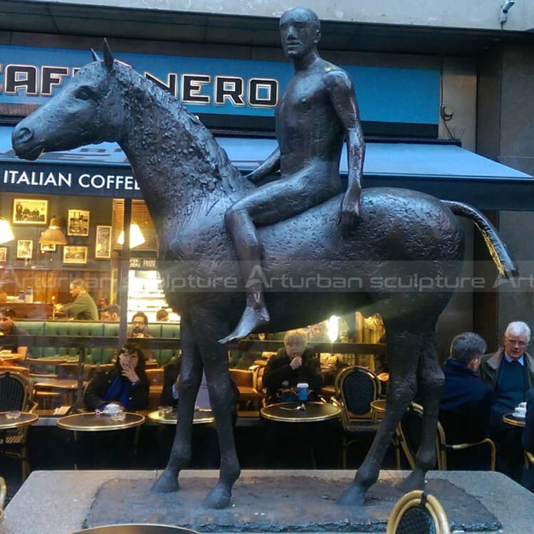 bronze horse and rider statue